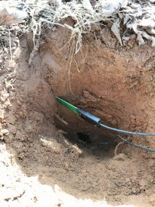 Installed SMT-100 for multi depth soil moisture measurement