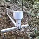 Throughfall Collector end view with bird spike